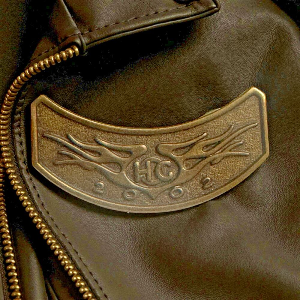 Harley-Davidson HC Flame Pin – 1.75", Bronze-Tone, 2002